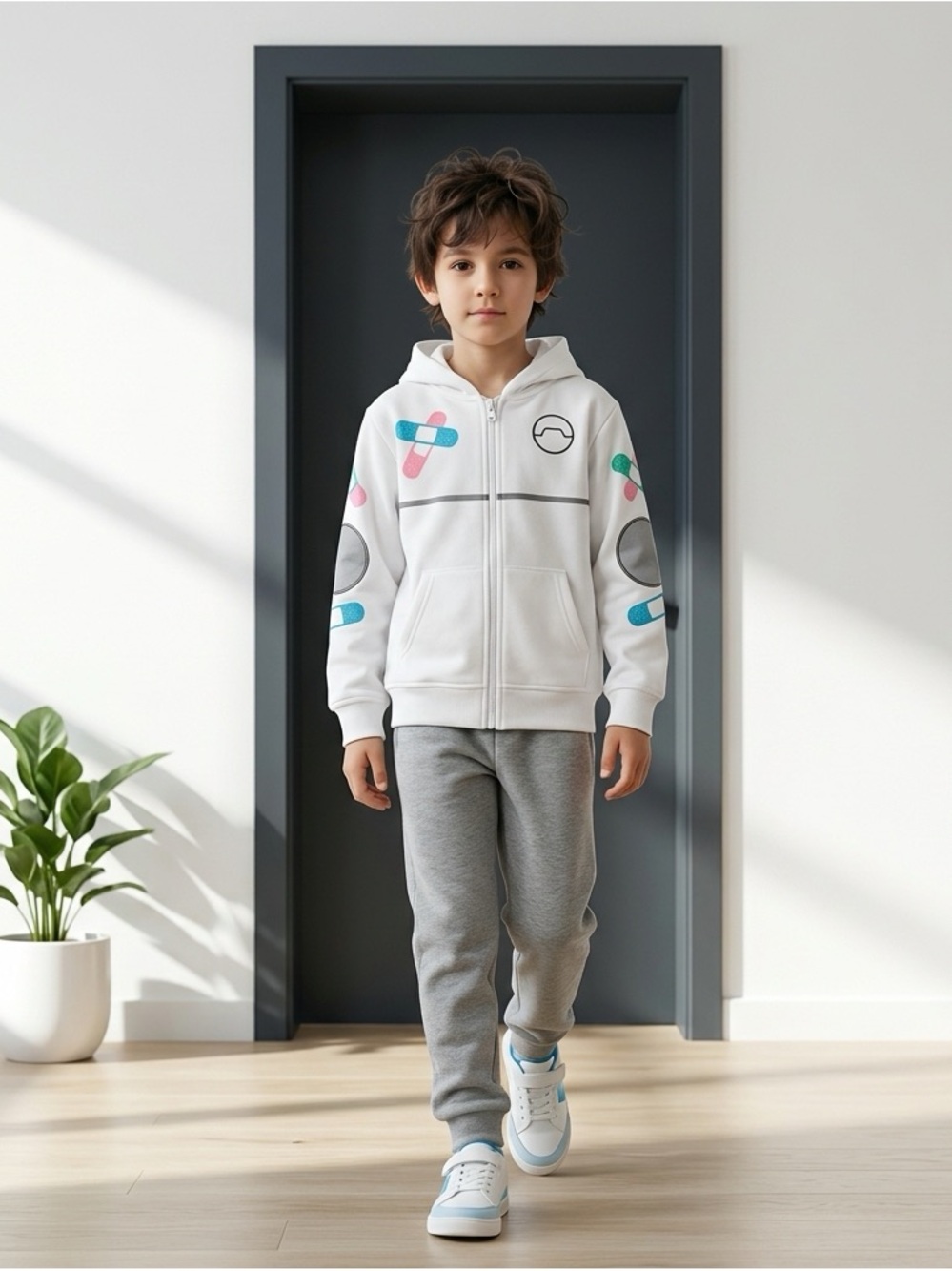 Disney Parks - Big Hero 6 Baymax - Zip Up White Kid's Hoodie - Size XS (4) - NEW
